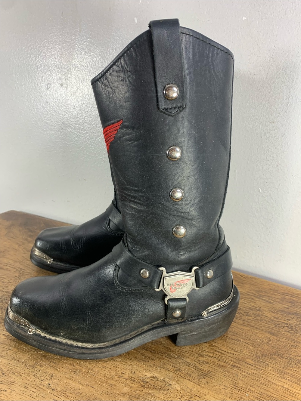 Red wing cowboy motorcycle style leather boots